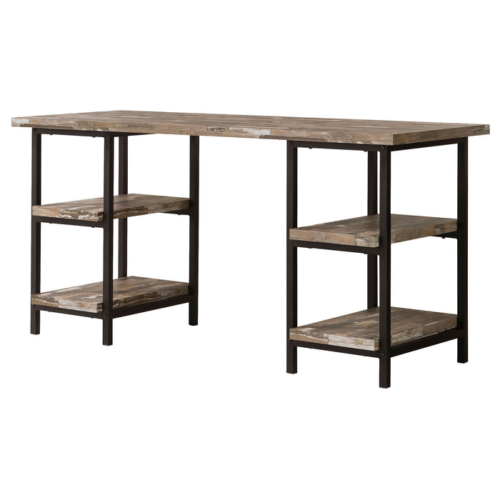 Kemper 59-inch 4-shelf Writing Desk Weathered Brown - Walo Furniture 