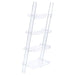 Amaturo 72-inch 4-shelf Acrylic Ladder Bookshelf Clear - Walo Furniture 