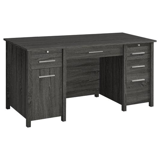 Dylan 60-inch 4-drawer Lift Top Office Desk Weathered Grey