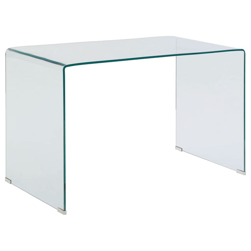 Ripley 47-inch Tempered Bent Glass Writing Desk Clear - Walo Furniture 