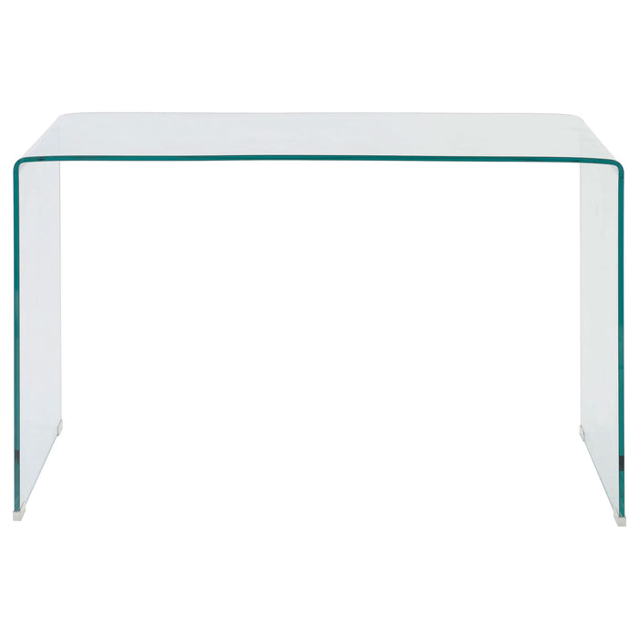 Ripley 47-inch Tempered Bent Glass Writing Desk Clear - Walo Furniture 