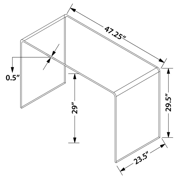 Ripley 47-inch Tempered Bent Glass Writing Desk Clear - Walo Furniture 