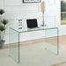 Ripley 47-inch Tempered Bent Glass Writing Desk Clear - Walo Furniture 