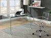 Ripley 47-inch Tempered Bent Glass Writing Desk Clear - Walo Furniture 