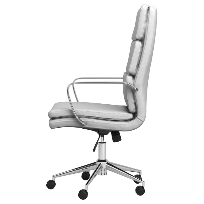 Ximena Upholstered Adjustable High Back Office Chair White - Walo Furniture 