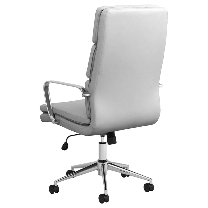 Ximena Upholstered Adjustable High Back Office Chair White - Walo Furniture 