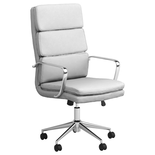 Ximena Upholstered Adjustable High Back Office Chair White - Walo Furniture 