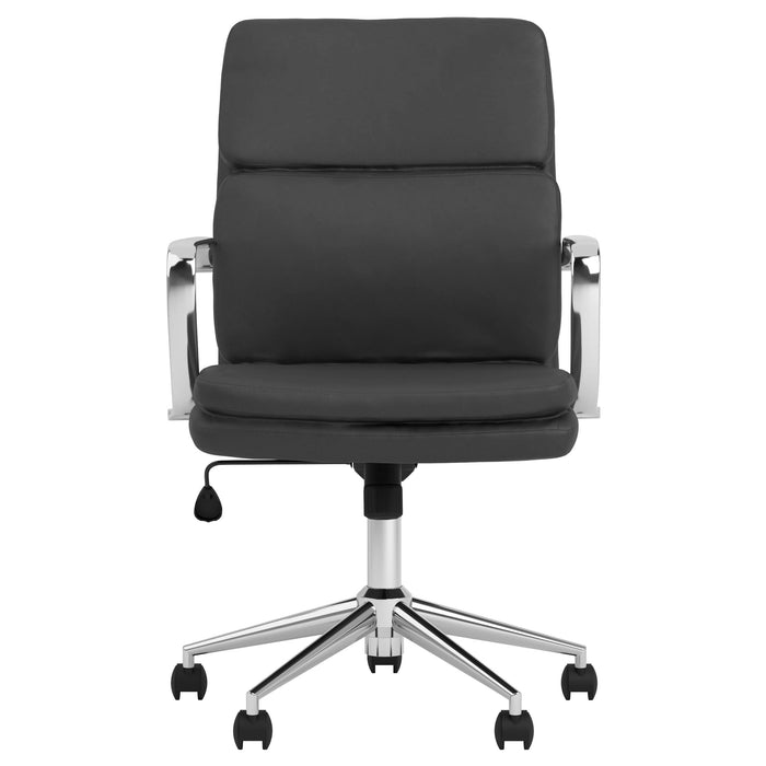 Ximena Upholstered Adjustable Mid Back Office Chair Black - Walo Furniture 