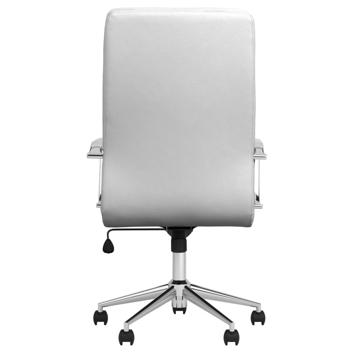 Ximena Upholstered Adjustable High Back Office Chair White - Walo Furniture 