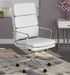 Ximena Upholstered Adjustable High Back Office Chair White - Walo Furniture 