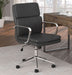 Ximena Upholstered Adjustable Mid Back Office Chair Black - Walo Furniture 