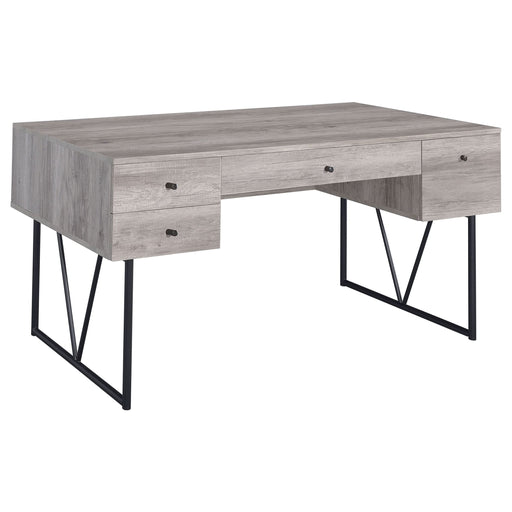 Analiese 63-inch 4-drawer Writing Desk Grey Driftwood - Walo Furniture 