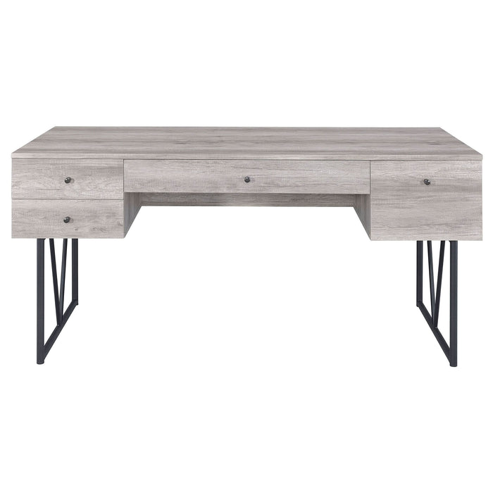 Analiese 63-inch 4-drawer Writing Desk Grey Driftwood - Walo Furniture 