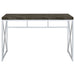 Grimma 47-inch Writing Office Desk Rustic Grey and Chrome - Walo Furniture 