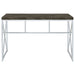 Grimma 47-inch Writing Office Desk Rustic Grey and Chrome - Walo Furniture 