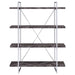 Grimma 63-inch 4-shelf Bookshelf Rustic Grey and Chrome - Walo Furniture 