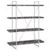 Grimma 63-inch 4-shelf Bookshelf Rustic Grey and Chrome - Walo Furniture 