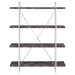 Grimma 63-inch 4-shelf Bookshelf Rustic Grey and Chrome - Walo Furniture 