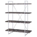 Grimma 63-inch 4-shelf Bookshelf Rustic Grey and Chrome - Walo Furniture 