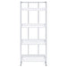 Ember 68-inch 4-shelf Bookshelf White High Gloss and Chrome - Walo Furniture 