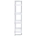 Ember 68-inch 4-shelf Bookshelf White High Gloss and Chrome - Walo Furniture 