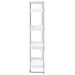 Ember 68-inch 4-shelf Bookshelf White High Gloss and Chrome - Walo Furniture 