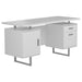 Lawtey 60-inch 2-drawer Computer Desk White High Gloss - Walo Furniture 