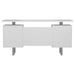 Lawtey 60-inch 2-drawer Computer Desk White High Gloss - Walo Furniture 