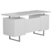 Lawtey 60-inch 2-drawer Computer Desk White High Gloss - Walo Furniture 