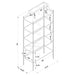 Serena 70-inch 5-shelf Glass Bookshelf Gold - Walo Furniture 