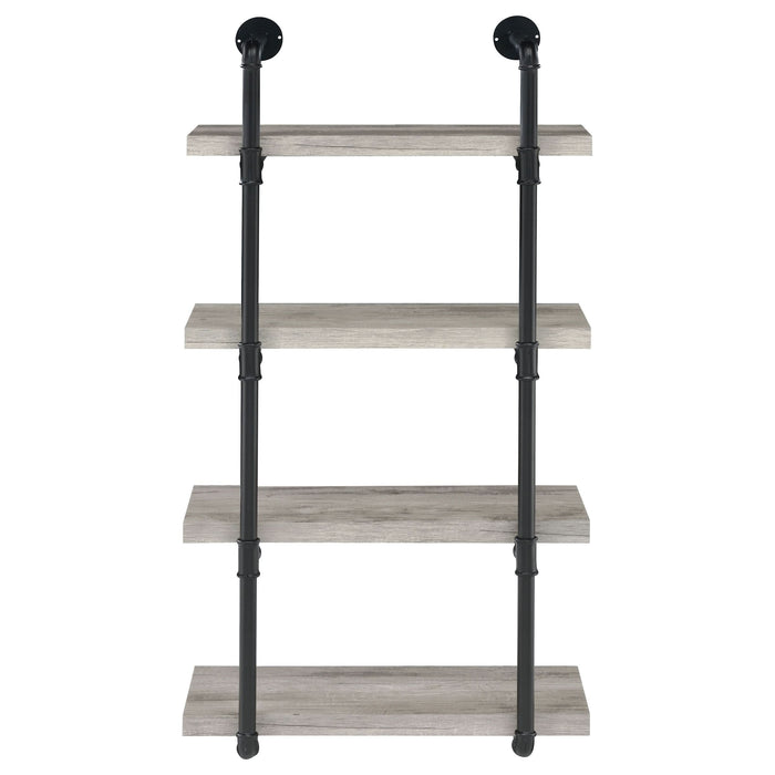 Elmcrest 24-inch 4-shelf Wall Bookshelf Grey Driftwood - Walo Furniture 