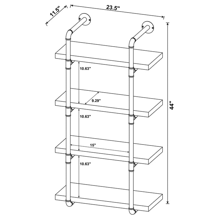 Elmcrest 24-inch 4-shelf Wall Bookshelf Grey Driftwood - Walo Furniture 