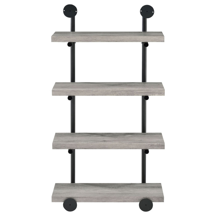 Elmcrest 24-inch 4-shelf Wall Bookshelf Grey Driftwood - Walo Furniture 