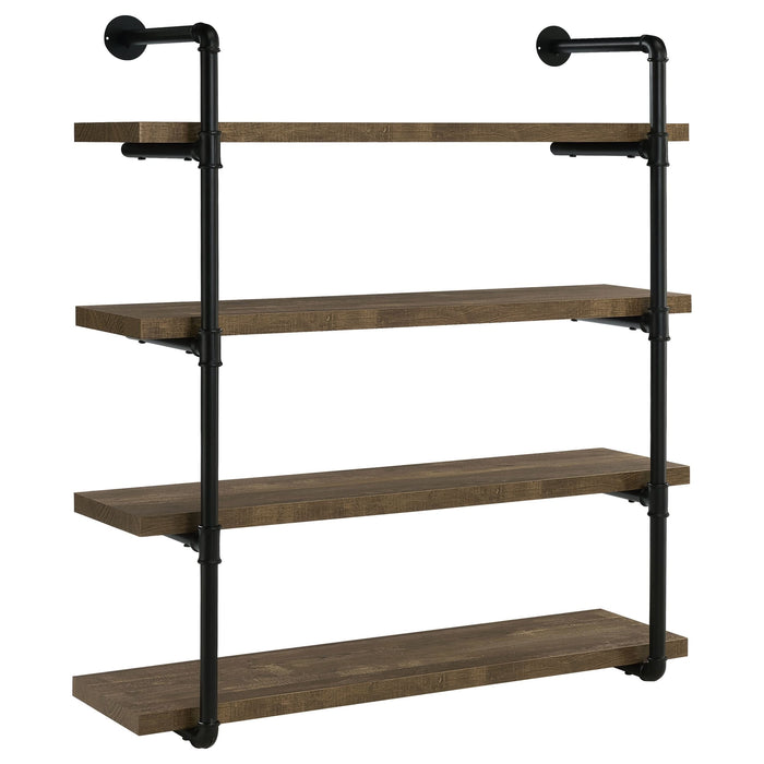 Elmcrest 39-inch 4-shelf Wall Bookshelf Rustic Oak - Walo Furniture 