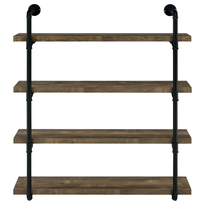 Elmcrest 39-inch 4-shelf Wall Bookshelf Rustic Oak - Walo Furniture 