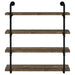 Elmcrest 39-inch 4-shelf Wall Bookshelf Rustic Oak - Walo Furniture 