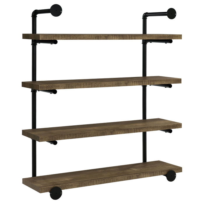 Elmcrest 39-inch 4-shelf Wall Bookshelf Rustic Oak - Walo Furniture 