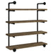 Elmcrest 39-inch 4-shelf Wall Bookshelf Rustic Oak - Walo Furniture 