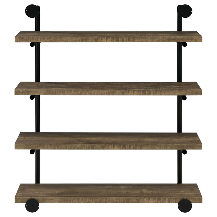 Elmcrest 39-inch 4-shelf Wall Bookshelf Rustic Oak - Walo Furniture 