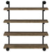 Elmcrest 39-inch 4-shelf Wall Bookshelf Rustic Oak - Walo Furniture 