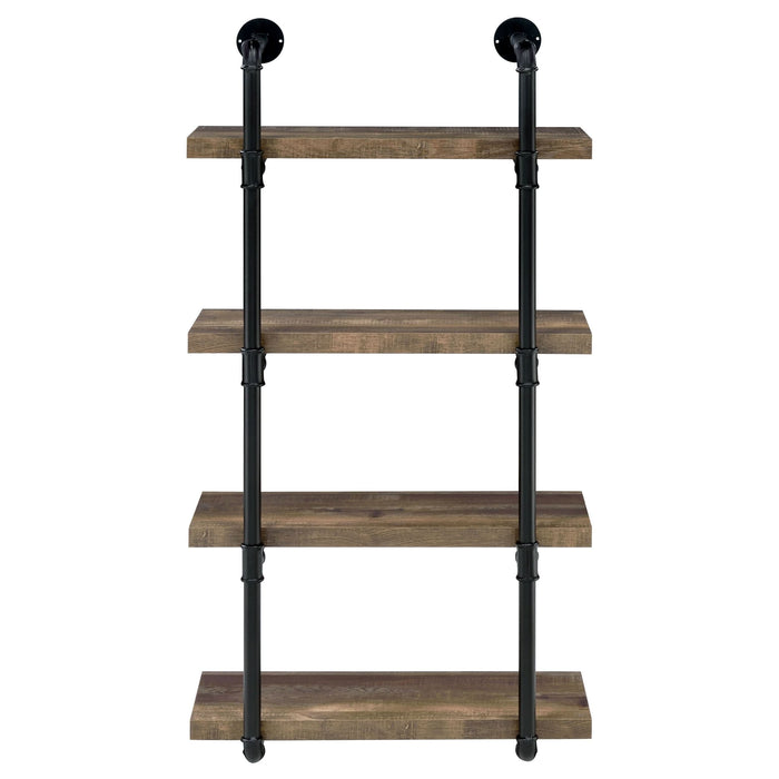 Elmcrest 24-inch 4-shelf Wall Bookshelf Rustic Oak - Walo Furniture 