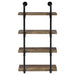 Elmcrest 24-inch 4-shelf Wall Bookshelf Rustic Oak - Walo Furniture 