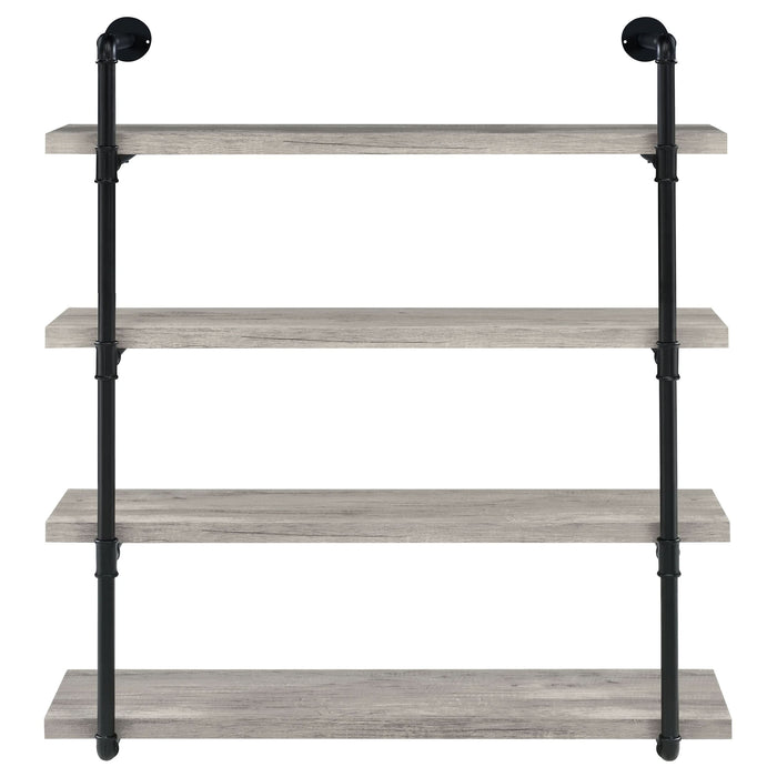 Elmcrest 39-inch 4-shelf Wall Bookshelf Grey Driftwood - Walo Furniture 