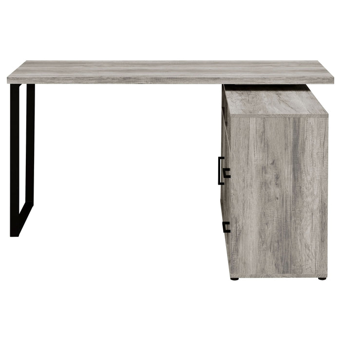 Hertford 59-inch L-Shape Computer Desk Grey Driftwood - Walo Furniture 