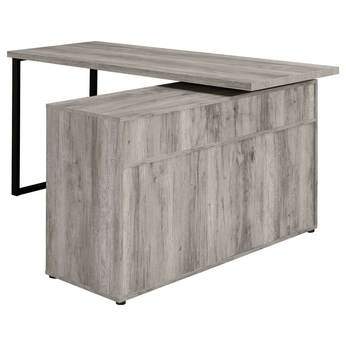 Hertford 59-inch L-Shape Computer Desk Grey Driftwood - Walo Furniture 