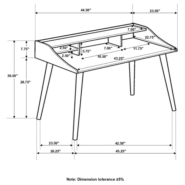 Percy 45-inch 4-compartment Writing Desk Grey - Walo Furniture 