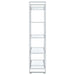 Hartford 79-inch 5-shelf Glass Bookshelf Chrome - Walo Furniture 