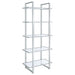 Hartford 79-inch 5-shelf Glass Bookshelf Chrome - Walo Furniture 