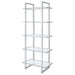 Hartford 79-inch 5-shelf Glass Bookshelf Chrome - Walo Furniture 