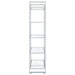 Hartford 79-inch 5-shelf Glass Bookshelf Chrome - Walo Furniture 